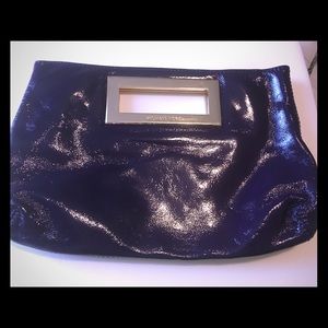 Michael Kors Purple Patent Leather Berkley Clutch